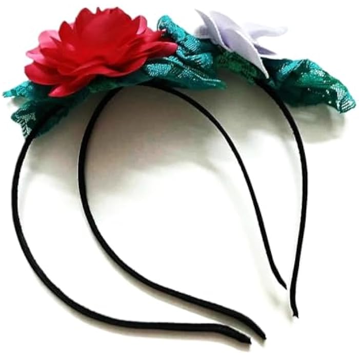 2 Pieces Red and White Flower Pattern Headband Hair Band for Girls Girls,FOMIYES Fashion Headbands for Women,Red and White Rose Girl Headbands - Image 4